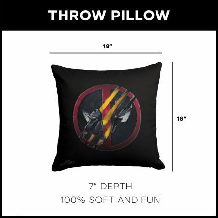 Deadpool & Wolverine Swipe Through Printed 18" Throw Pillow